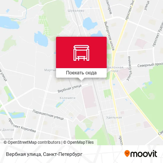 Карта Вербная улица