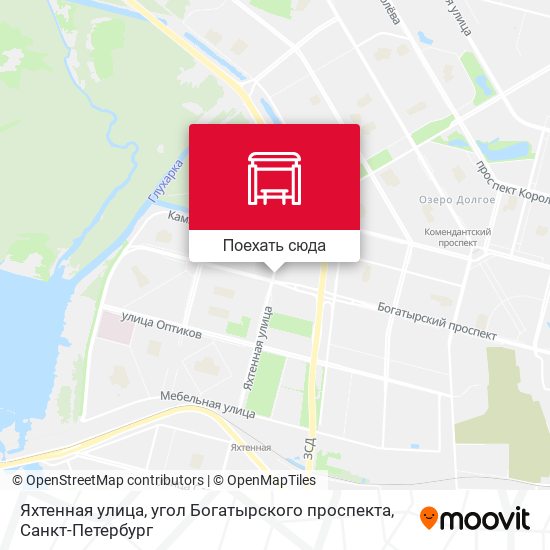 Карта Яхтенная улица, угол Богатырского проспекта