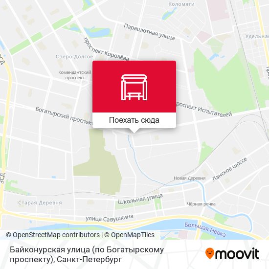 Карта Байконурская улица (по Богатырскому проспекту)