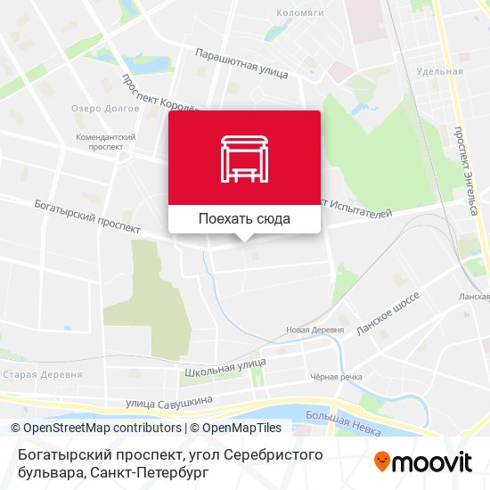 Карта Богатырский проспект, угол Серебристого бульвара