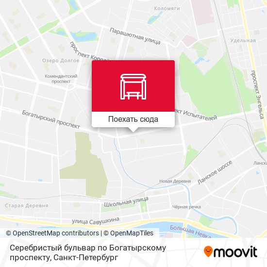 Карта Серебристый бульвар по Богатырскому проспекту