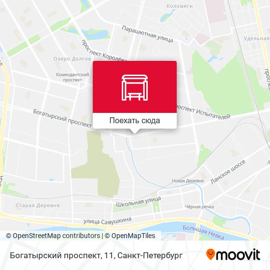 Карта Богатырский проспект, 11