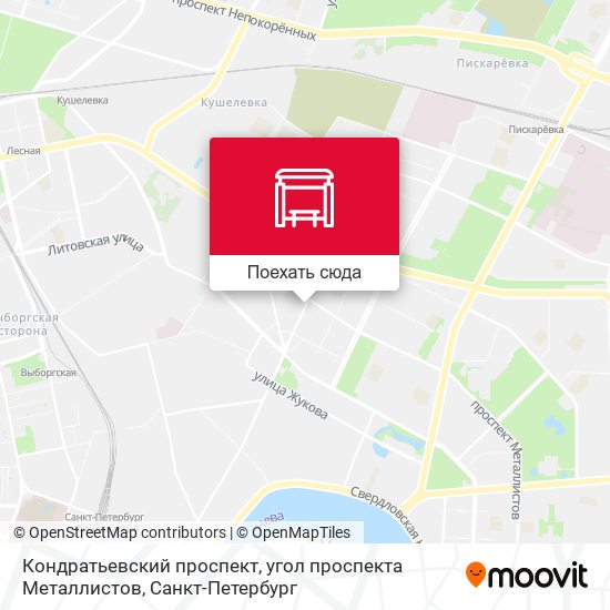 Карта Кондратьевский проспект, угол проспекта Металлистов