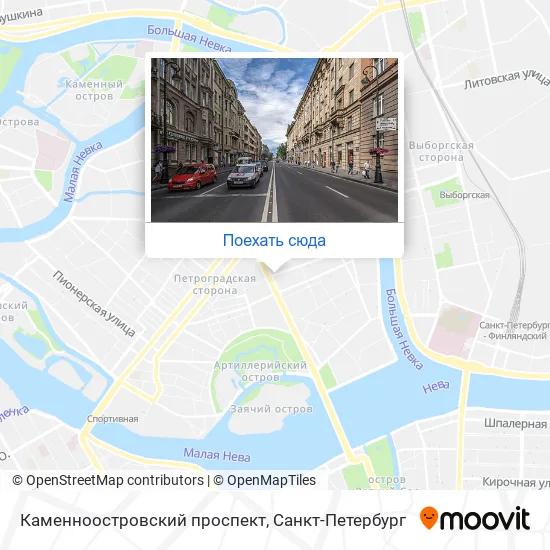 Карта Каменноостровский проспект