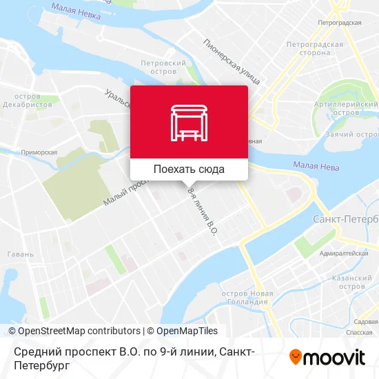 Карта Средний проспект В.О. по 9-й линии