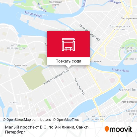 Карта Малый проспект В.О. по 9-й линии