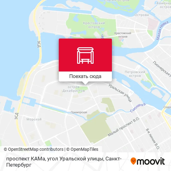 Карта проспект КАМа, угол Уральской улицы