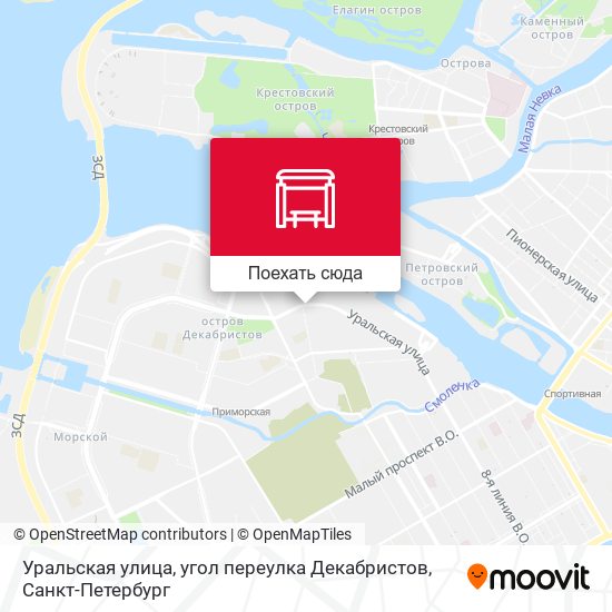 Карта Уральская улица, угол переулка Декабристов