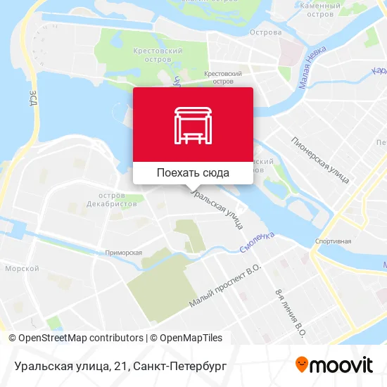 Карта Уральская улица, 21