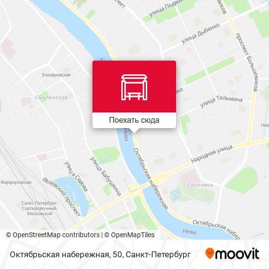 Карта Октябрьская набережная, 50