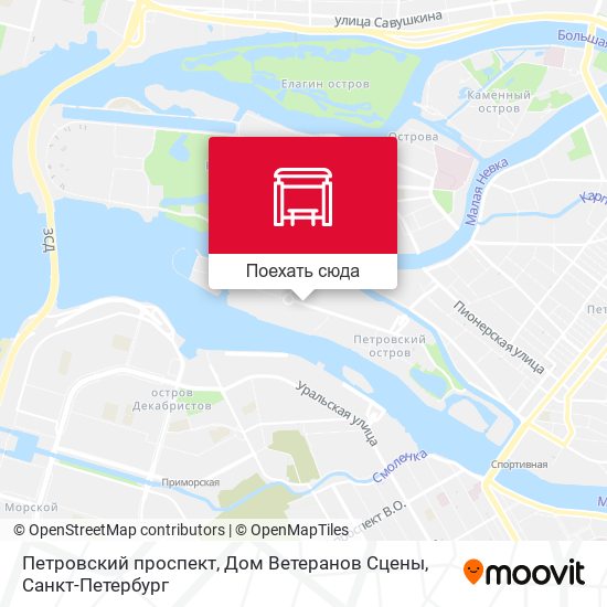 Карта Петровский проспект, Дом Ветеранов Сцены