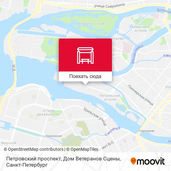 Карта Петровский проспект, Дом Ветеранов Сцены