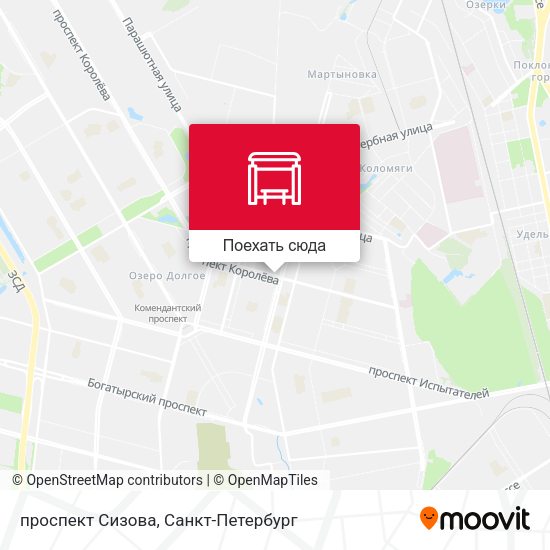 Карта проспект Сизова