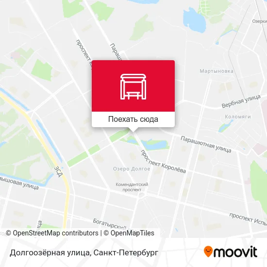 Карта Долгоозёрная улица