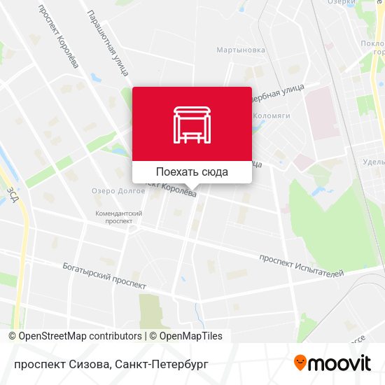 Карта проспект Сизова