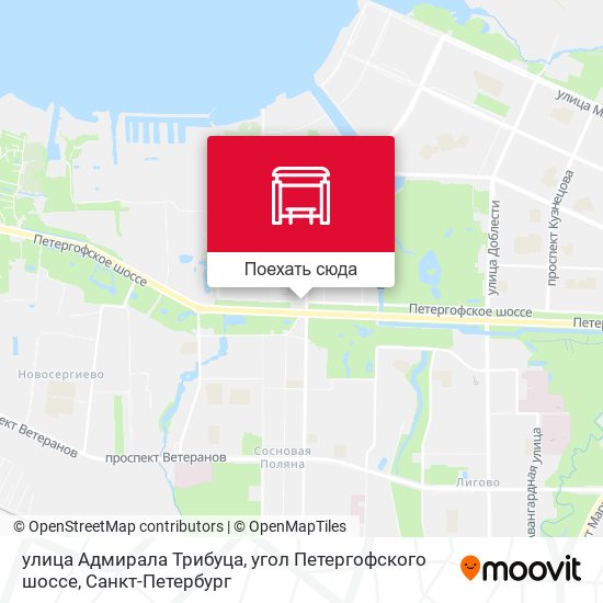 Карта улица Адмирала Трибуца, угол Петергофского шоссе