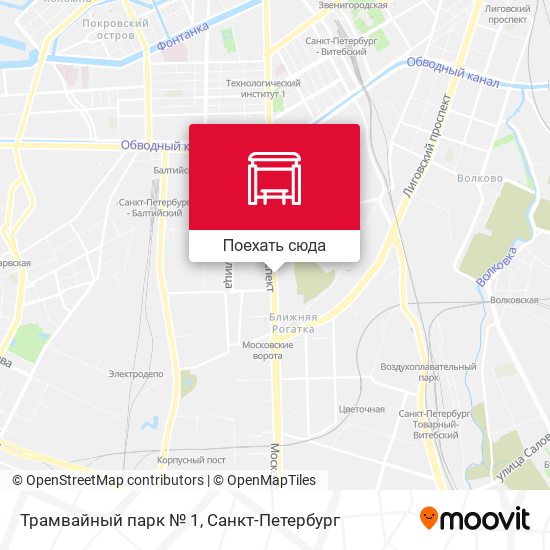 Карта Трамвайный парк № 1
