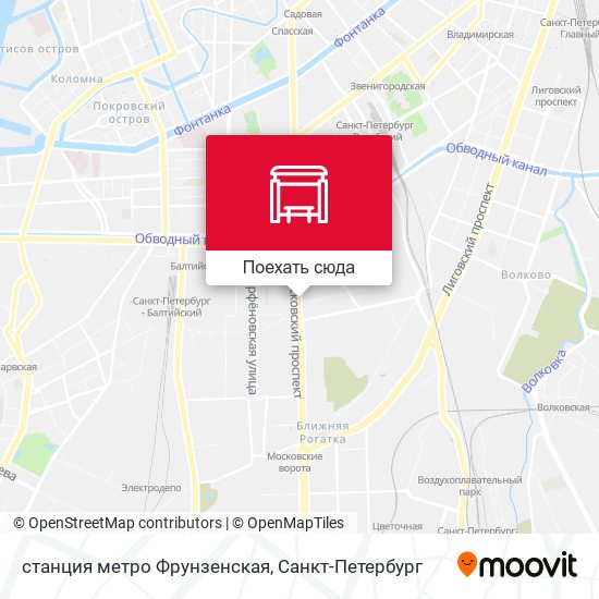 Карта станция метро Фрунзенская
