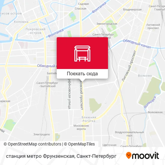 Карта станция метро Фрунзенская