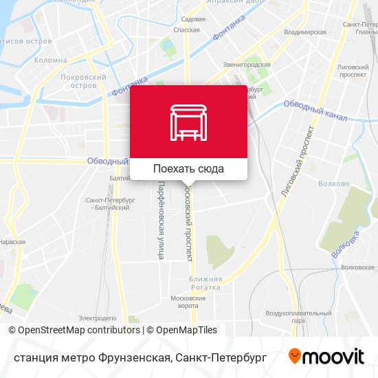 Карта станция метро Фрунзенская