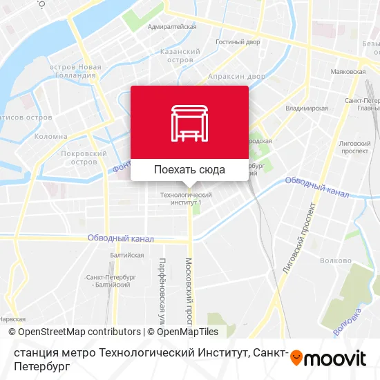 Карта станция метро Технологический Институт
