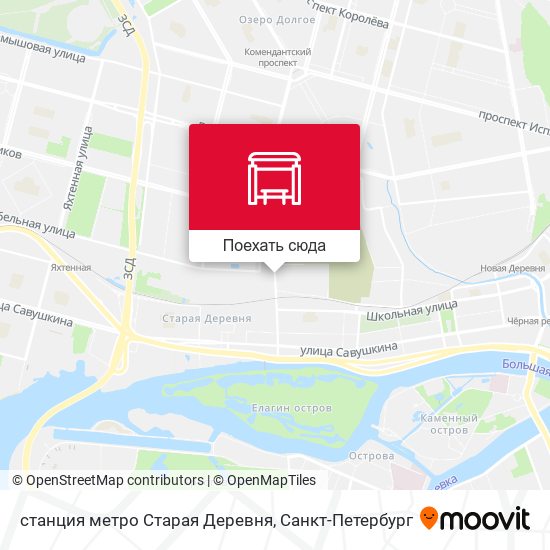Карта станция метро Старая Деревня