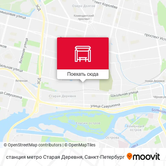 Карта станция метро Старая Деревня