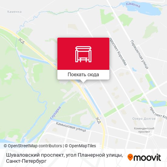 Карта Шуваловский проспект, угол Планерной улицы