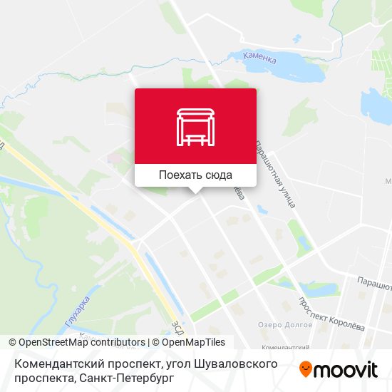 Карта Комендантский проспект, угол Шуваловского проспекта
