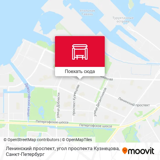 Карта Ленинский проспект, угол проспекта Кузнецова