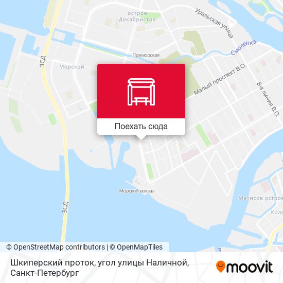 Карта Шкиперский проток, угол улицы Наличной