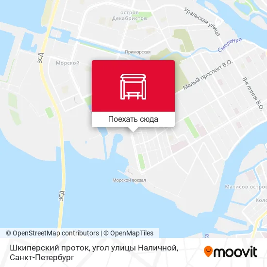 Карта Шкиперский проток, угол улицы Наличной