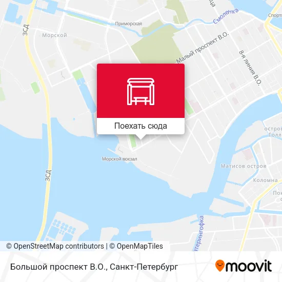 Карта Большой проспект В.О.