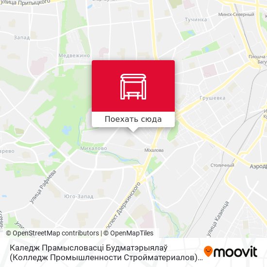 Карта Каледж Прамысловасці Будматэрыялаў (Колледж Промышленности Стройматериалов)