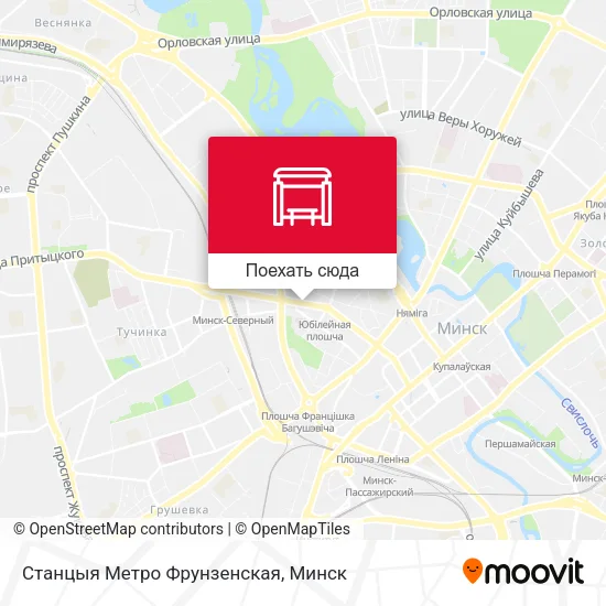 Карта Станцыя Метро Фрунзенская