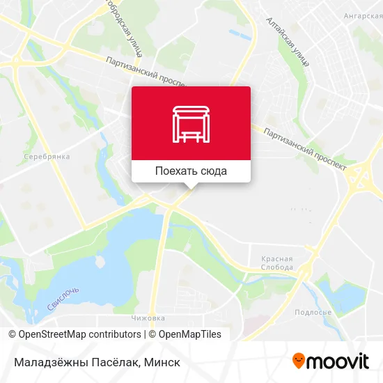 Карта Маладзёжны Пасёлак