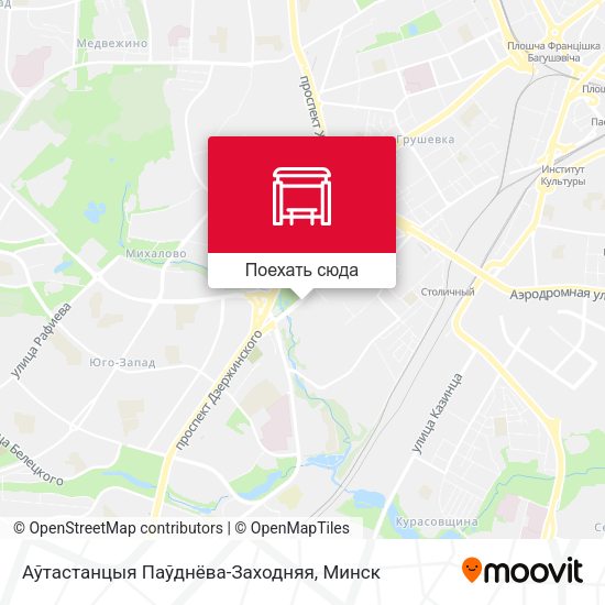 Карта Аўтастанцыя Паўднёва-Заходняя