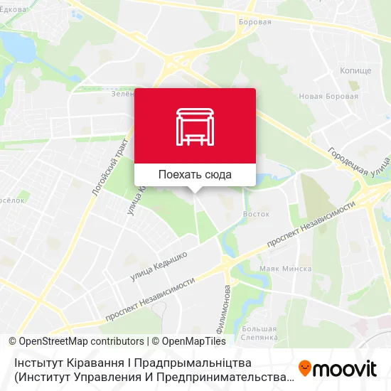 Карта Інстытут Кіравання І Прадпрымальніцтва (Институт Управления И Предпринимательства)
