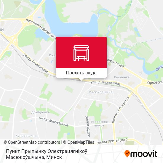 Карта Пункт Прыпынку Электрацягнікоў Масюкоўшчына