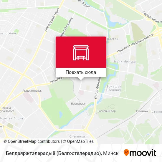 Карта Белдзяржтэлерадыё (Белгостелерадио)