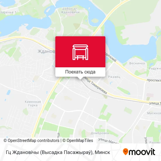 Карта Гц Ждановічы (Высадка Пасажыраў)