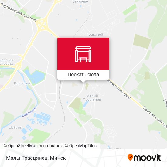 Карта Малы Трасцянец