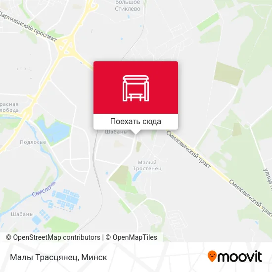 Карта Малы Трасцянец