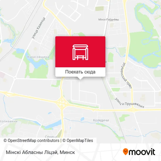 Карта Мінскі Абласны Ліцэй