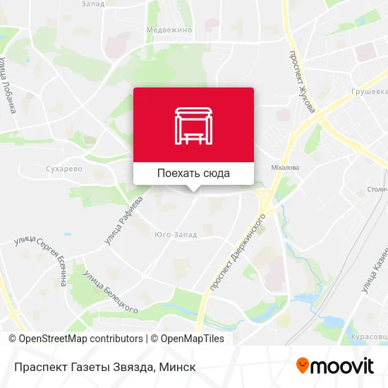 Карта Праспект Газеты Звязда