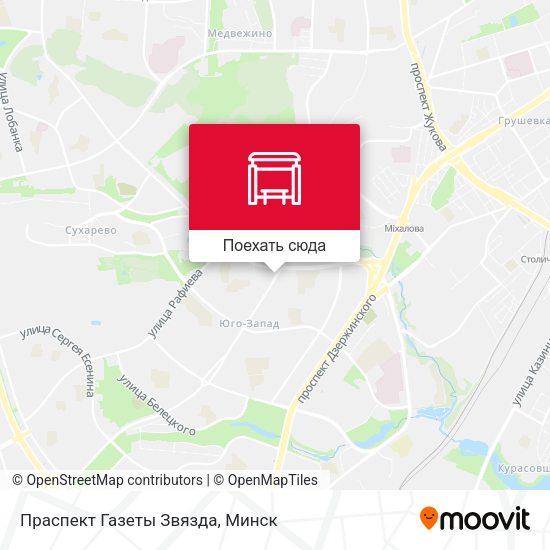 Карта Праспект Газеты Звязда