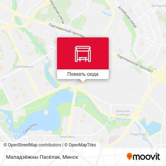 Карта Маладзёжны Пасёлак