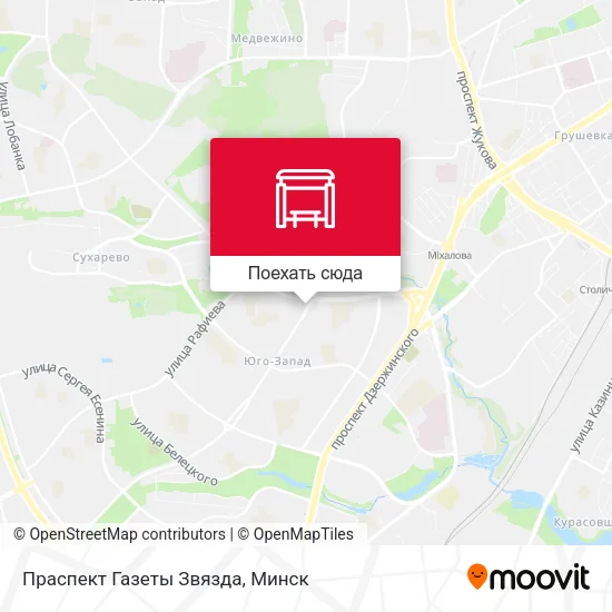 Карта Праспект Газеты Звязда