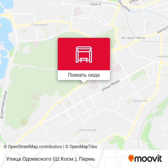 Карта Улица Одоевского (Ш.Косм.)