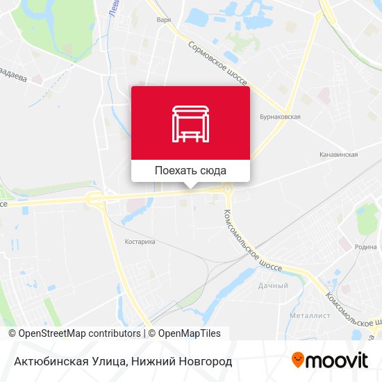 Карта Актюбинская Улица